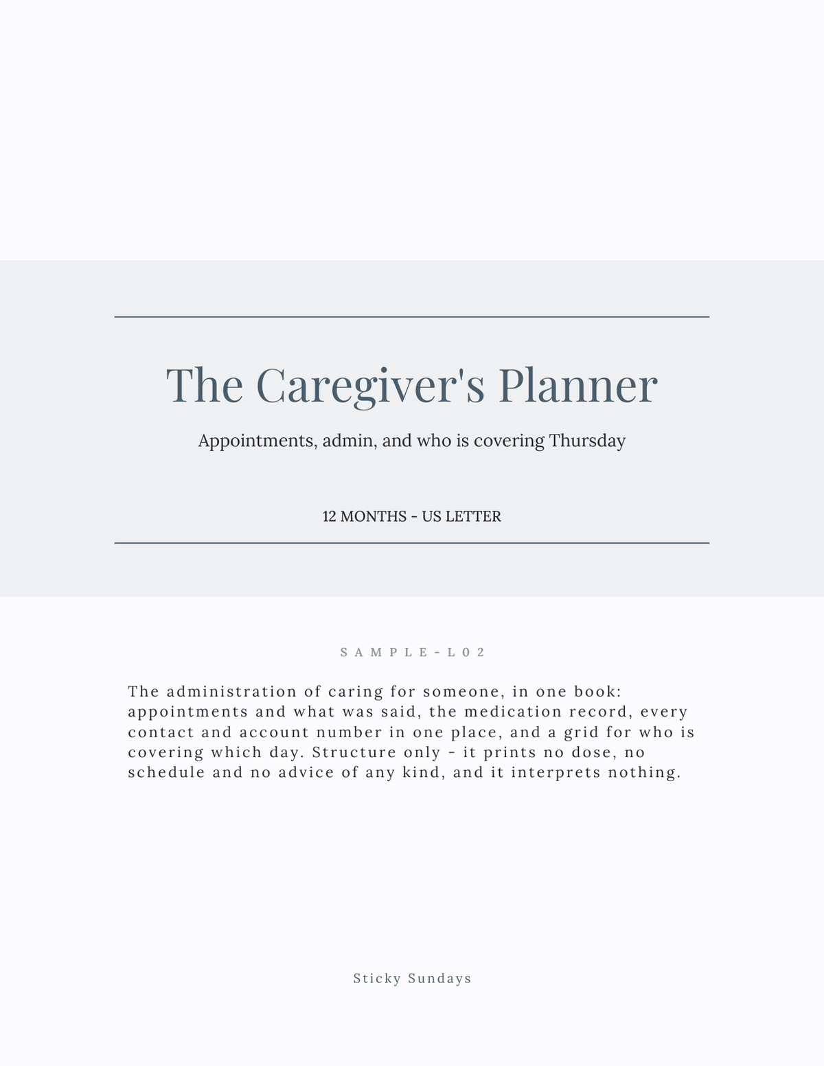 The Caregiver's Planner 2027 title page