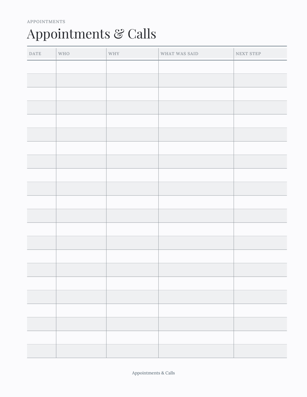 The Caregiver's Planner 2027 — sample page 3