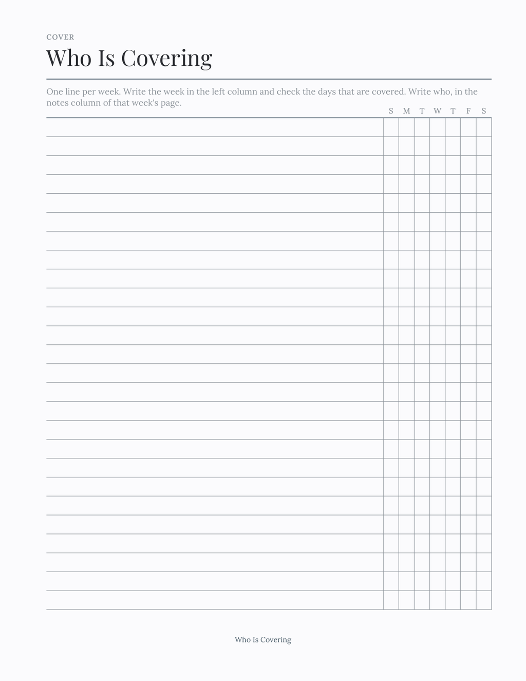The Caregiver's Planner 2027 — sample page 5