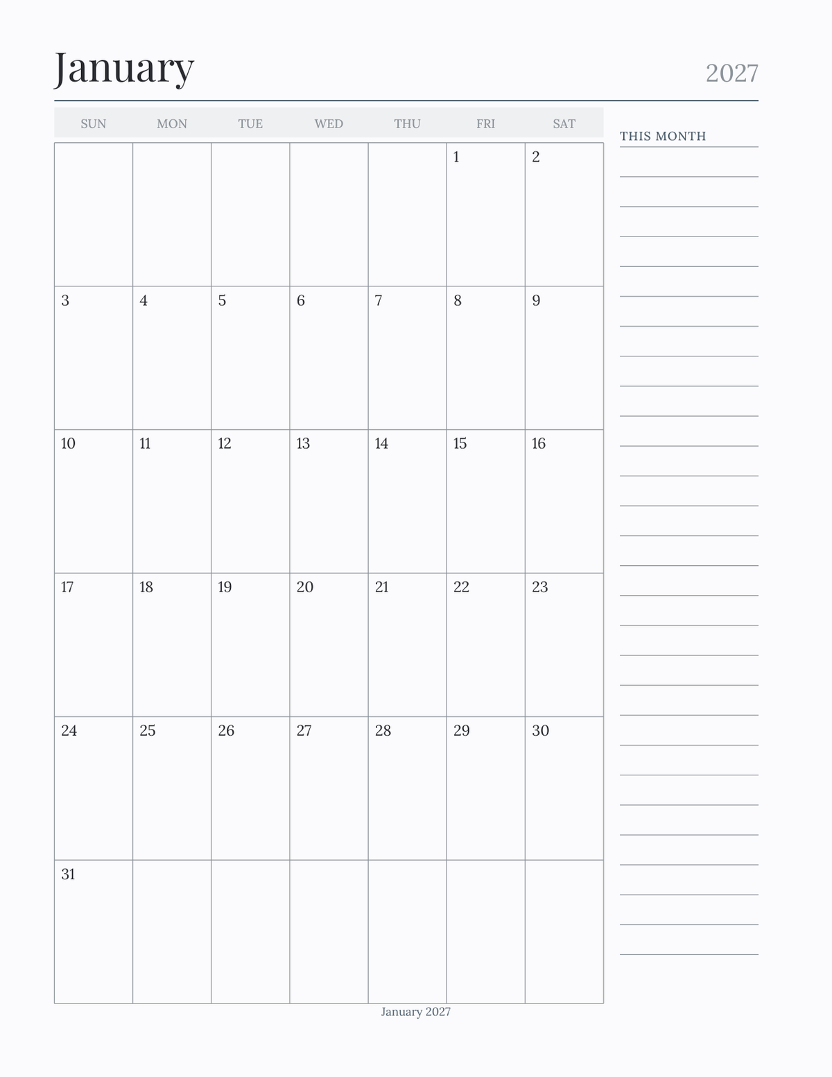 The Caregiver's Planner 2027 — sample page 6