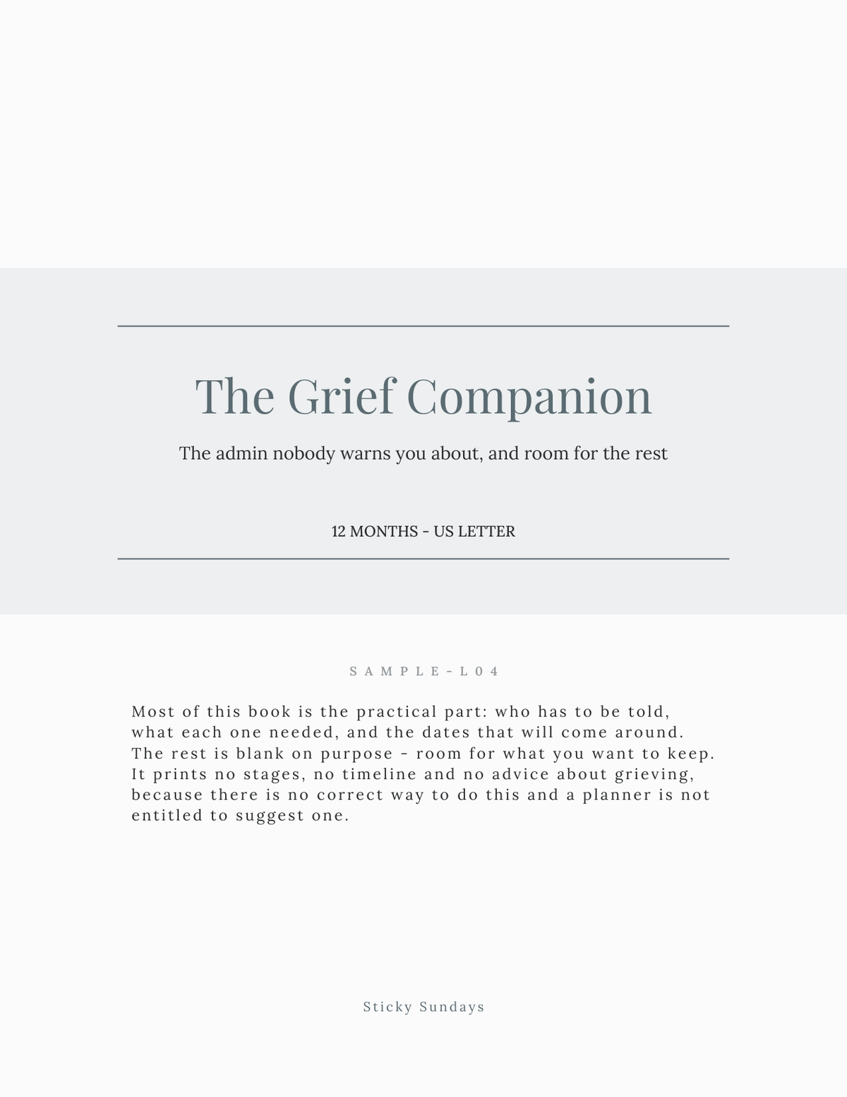 The Grief Companion 2027 title page