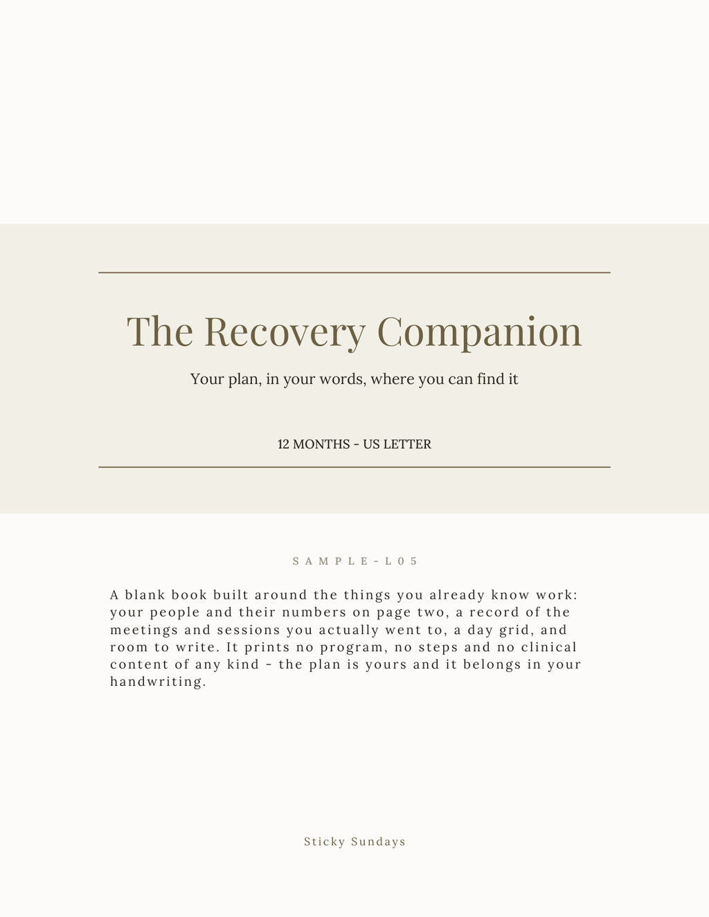 The Recovery Companion 2027 title page