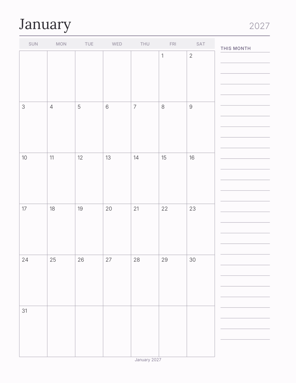 The Life Transition Planner 2027 — sample page 6