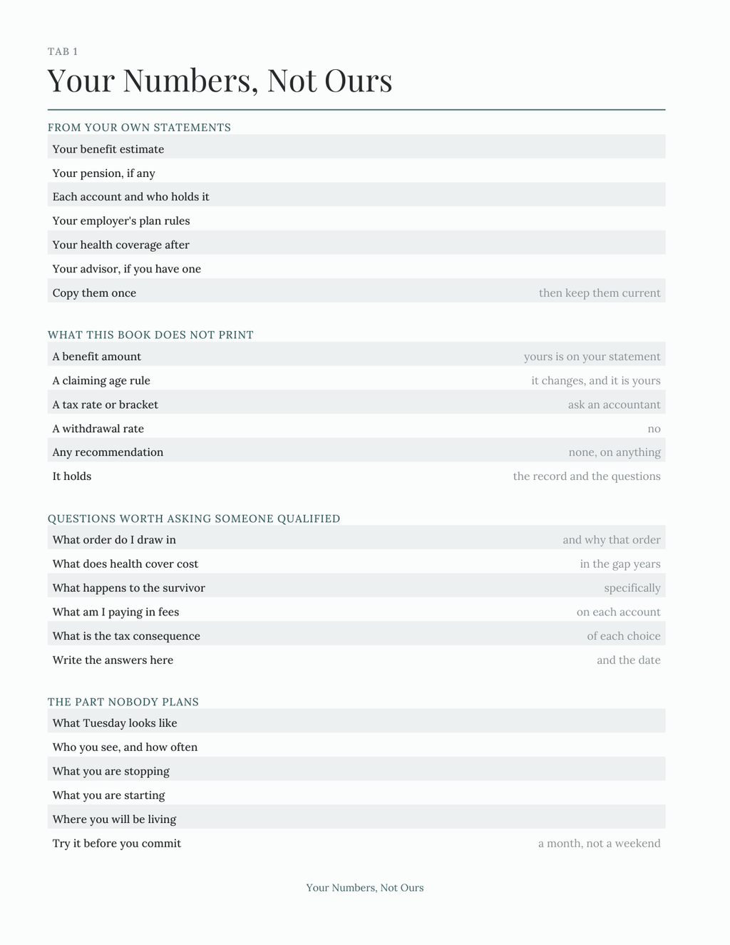 The Retirement Planner 2027 — sample page 2