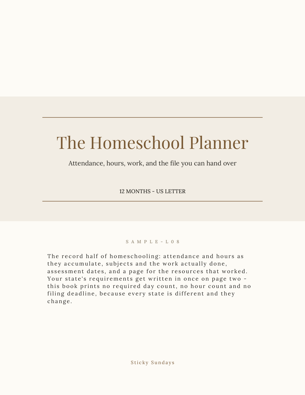 The Homeschool Planner 2027 title page