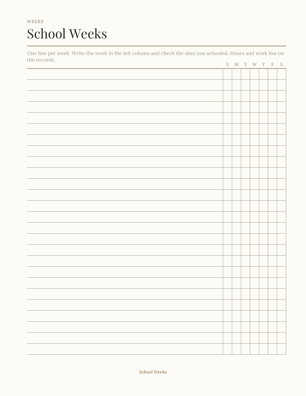 The Homeschool Planner 2027 — sample page 5