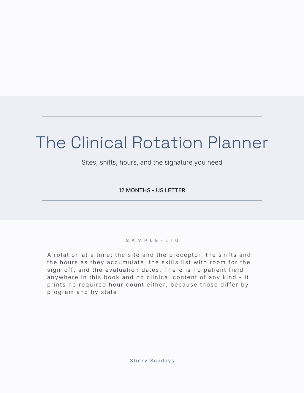 The Clinical Rotation Planner 2027 title page