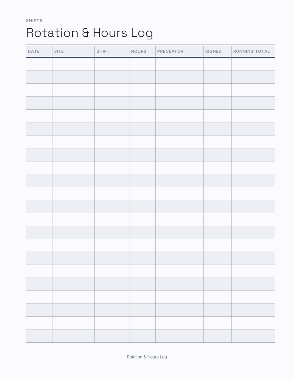 The Clinical Rotation Planner 2027 — sample page 3