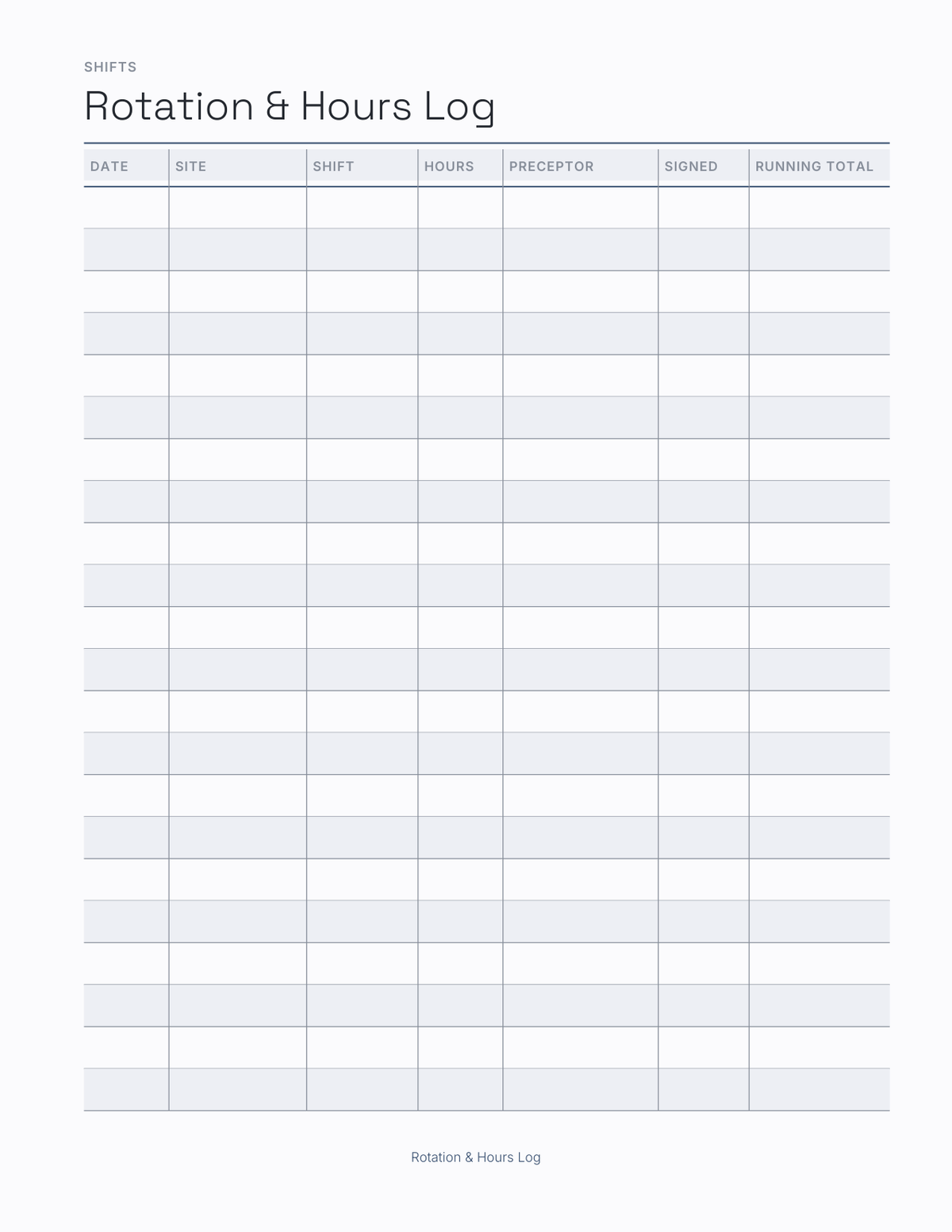 The Clinical Rotation Planner 2027 — sample page 3