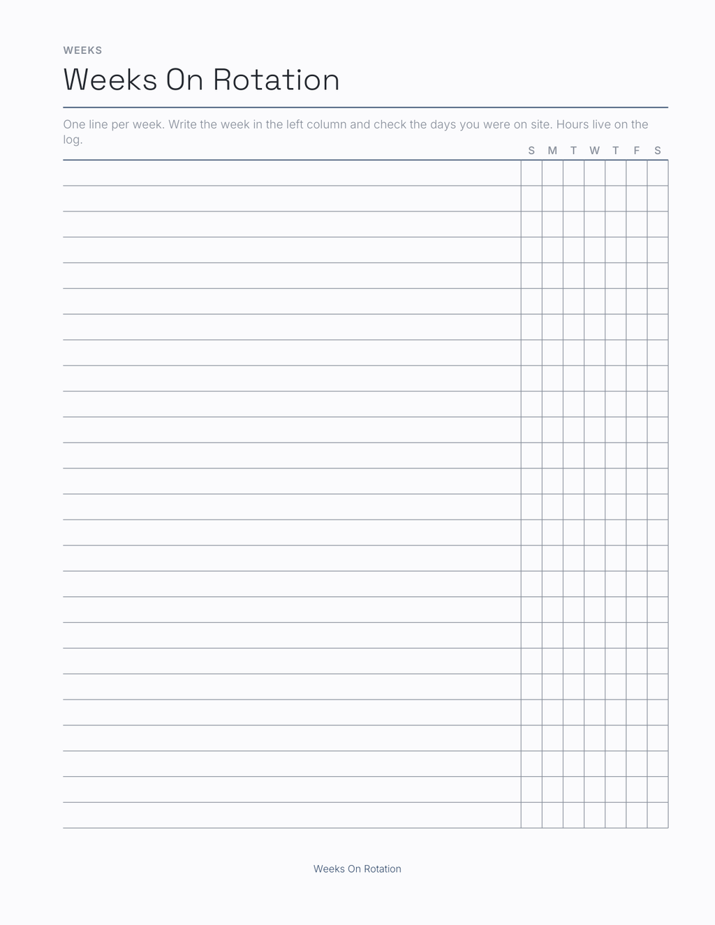 The Clinical Rotation Planner 2027 — sample page 5