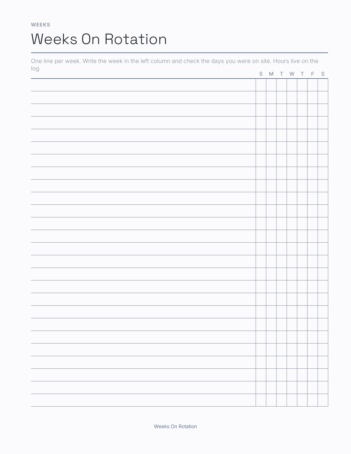 The Clinical Rotation Planner 2027 — sample page 5