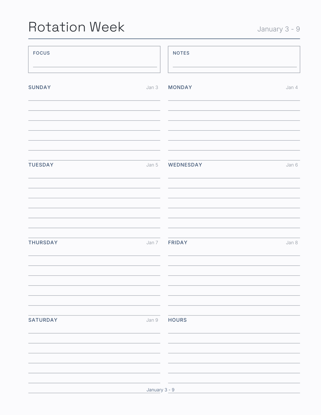 The Clinical Rotation Planner 2027 — sample page 7