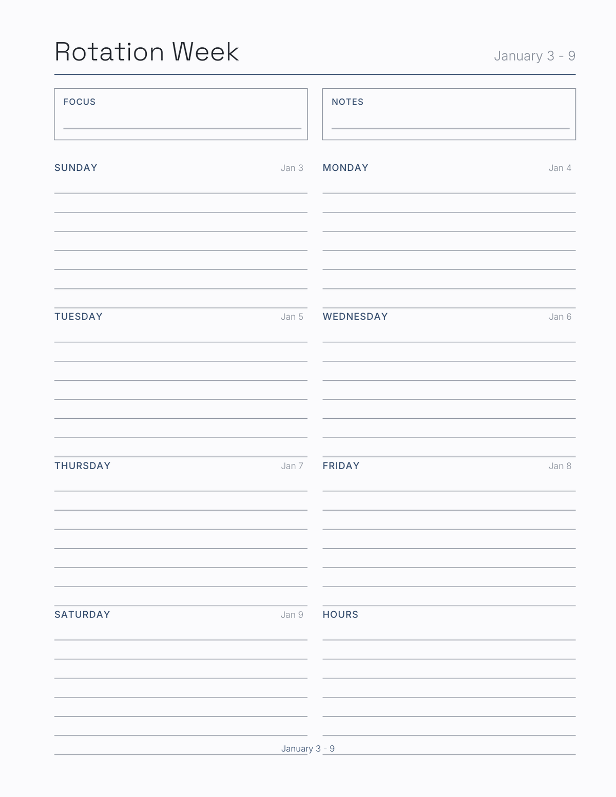 The Clinical Rotation Planner 2027 — sample page 7
