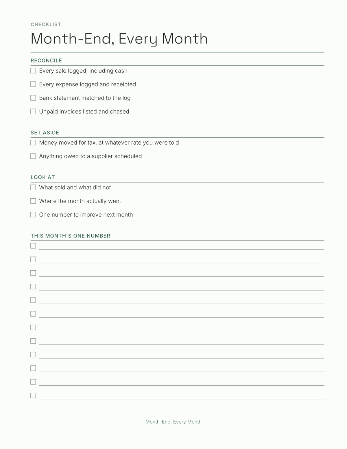 The Small Business First Year Planner 2027 — sample page 5