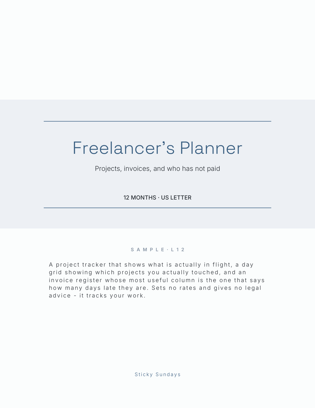 The Freelancer's Planner 2027 title page