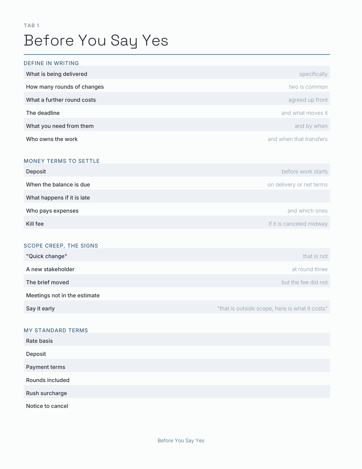 The Freelancer's Planner 2027 — sample page 2