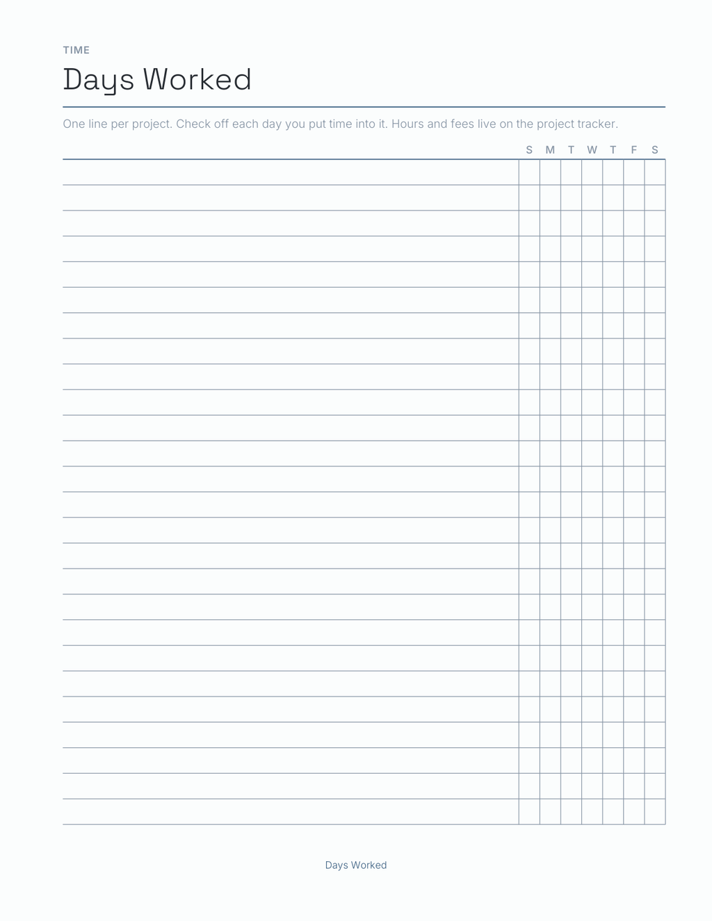 The Freelancer's Planner 2027 — sample page 5