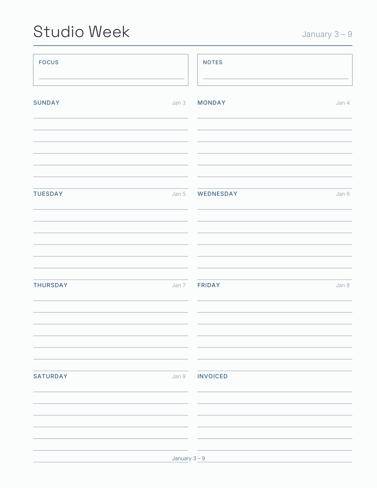 The Freelancer's Planner 2027 — sample page 7