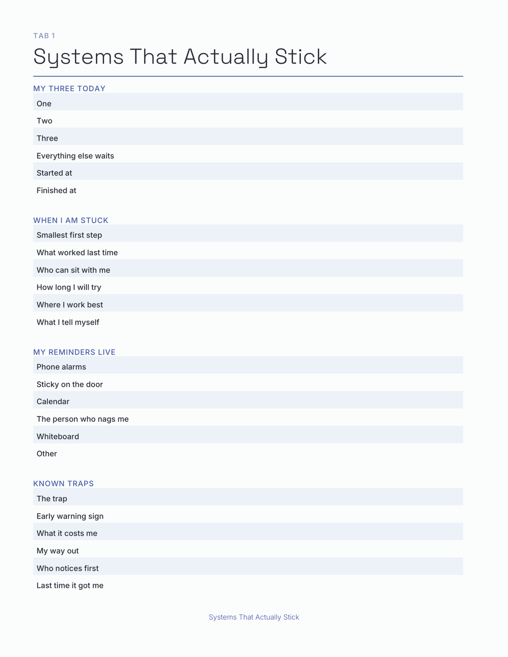 The ADHD Planner 2027 — sample page 2