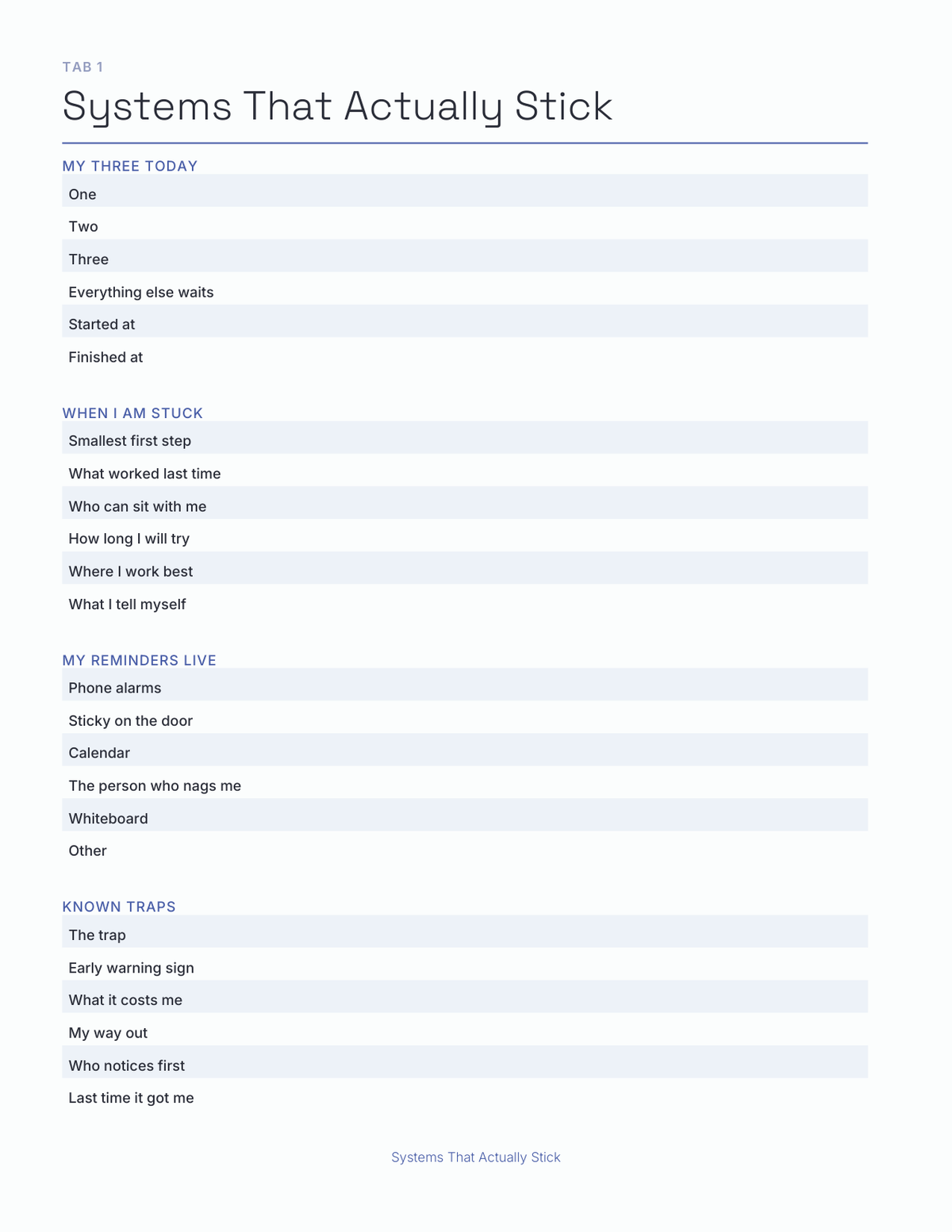 The ADHD Planner 2027 — sample page 2