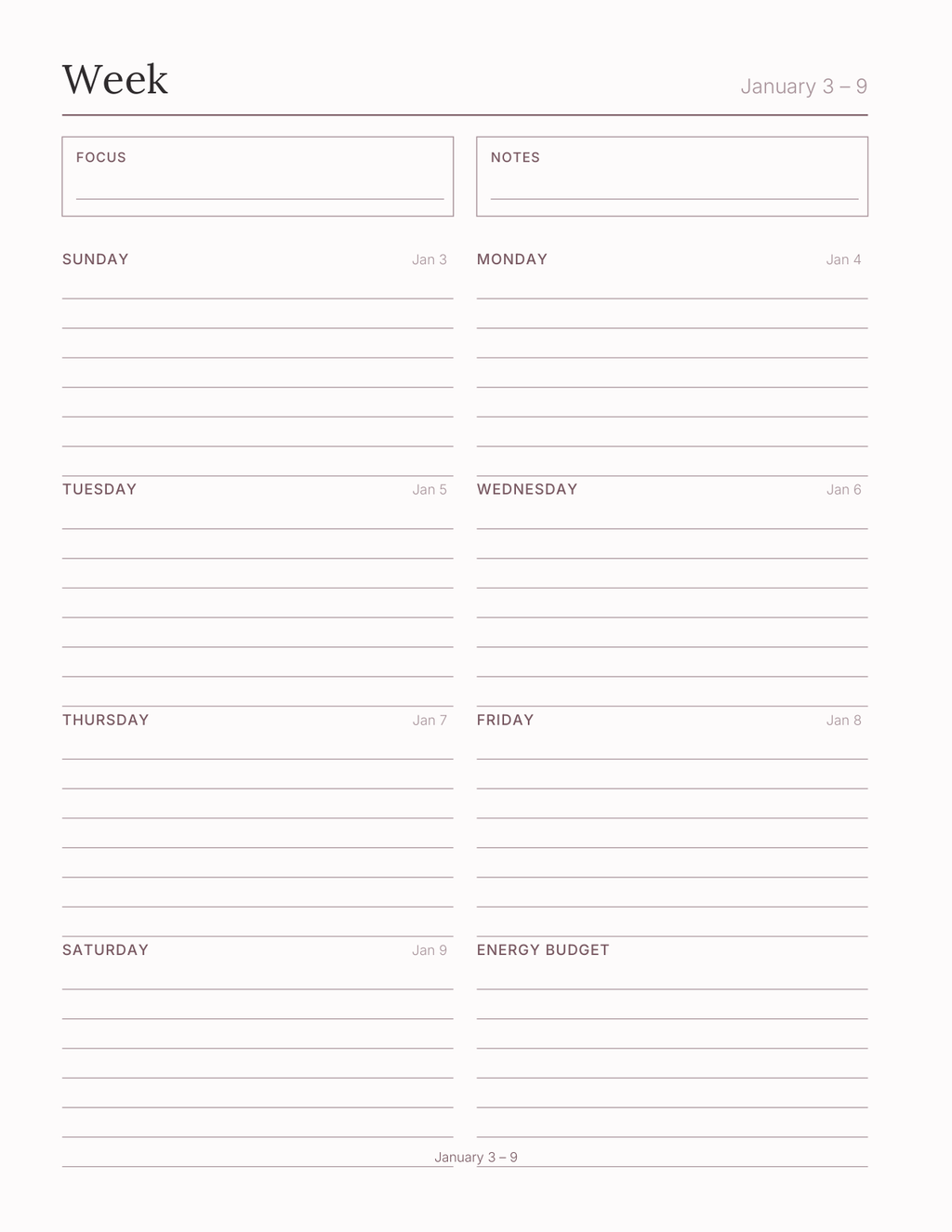 The Chronic Illness & Pacing Planner 2027 — sample page 6