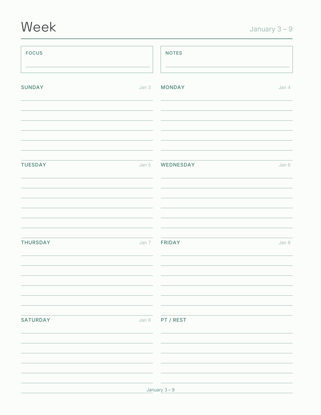 The Surgery & Rehab Recovery Planner 2027 — sample page 6