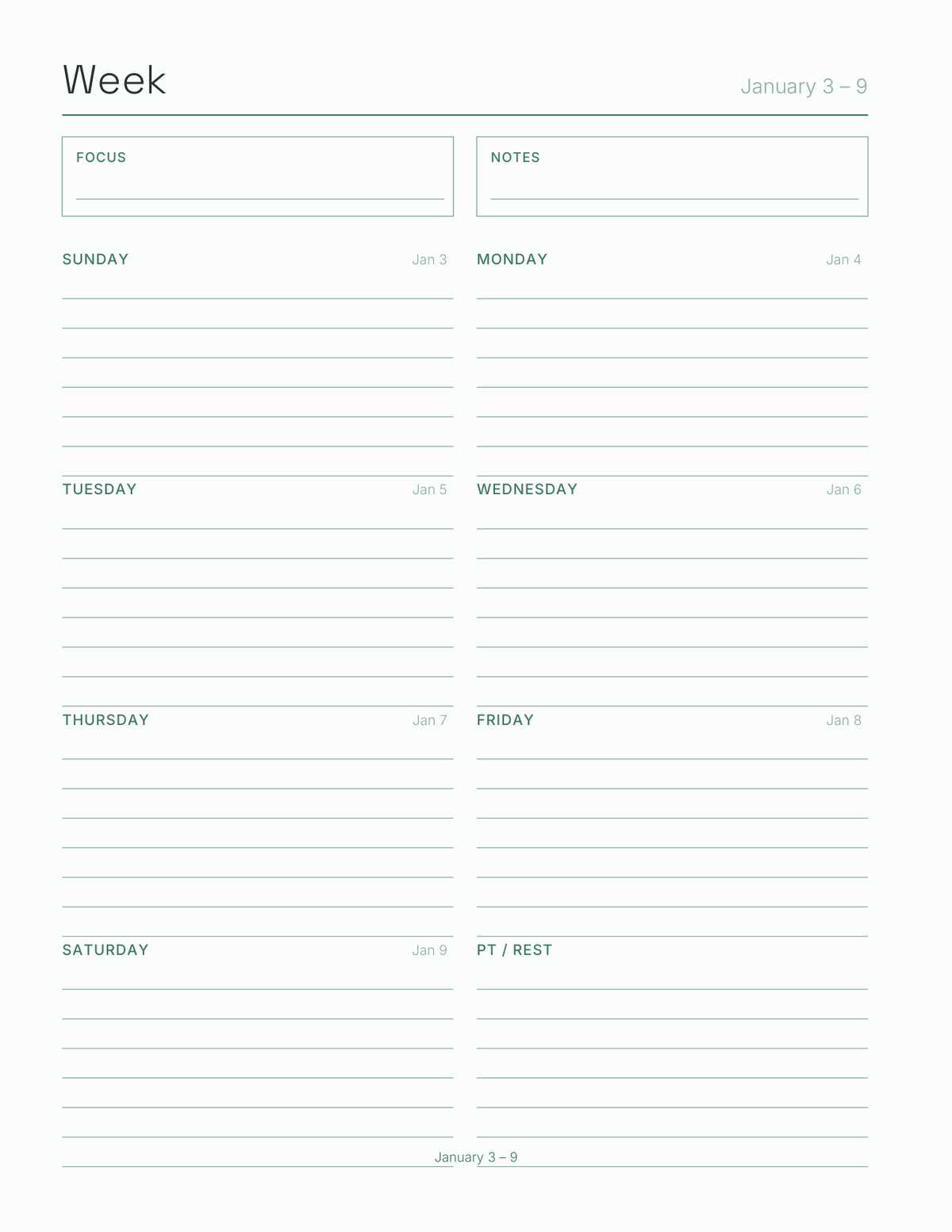 The Surgery & Rehab Recovery Planner 2027 — sample page 6