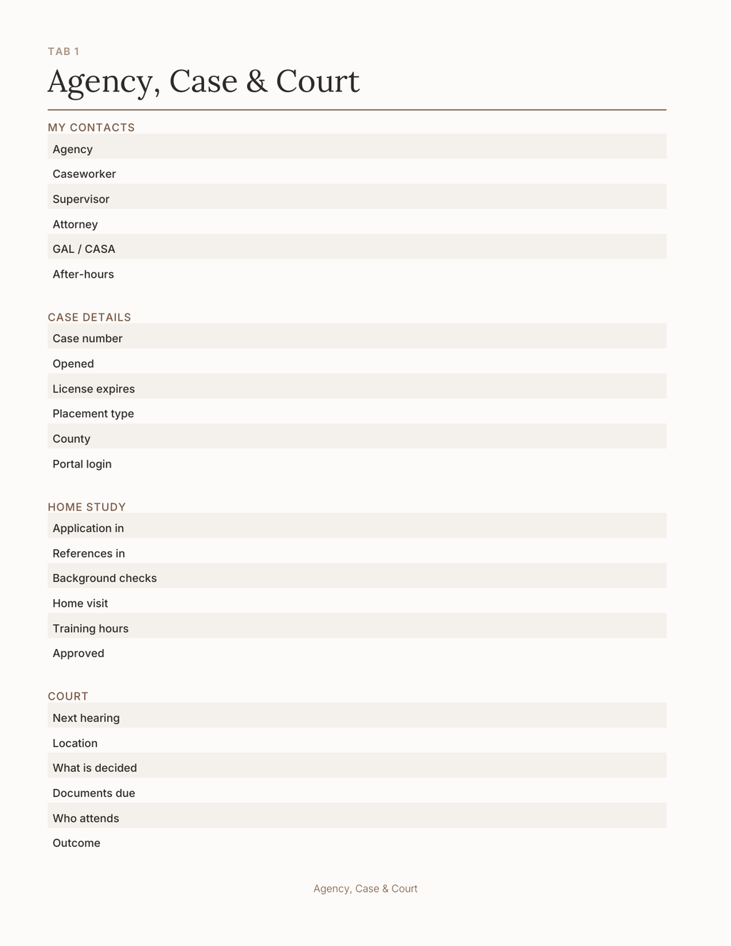 The Adoption & Foster Planner 2027 — sample page 2