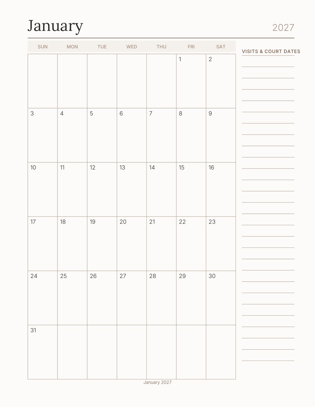 The Adoption & Foster Planner 2027 — sample page 5