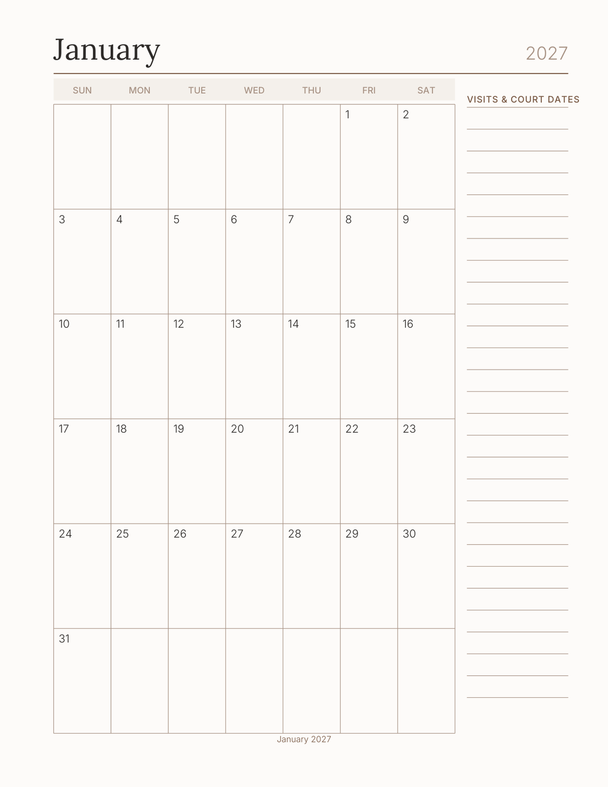 The Adoption & Foster Planner 2027 — sample page 5