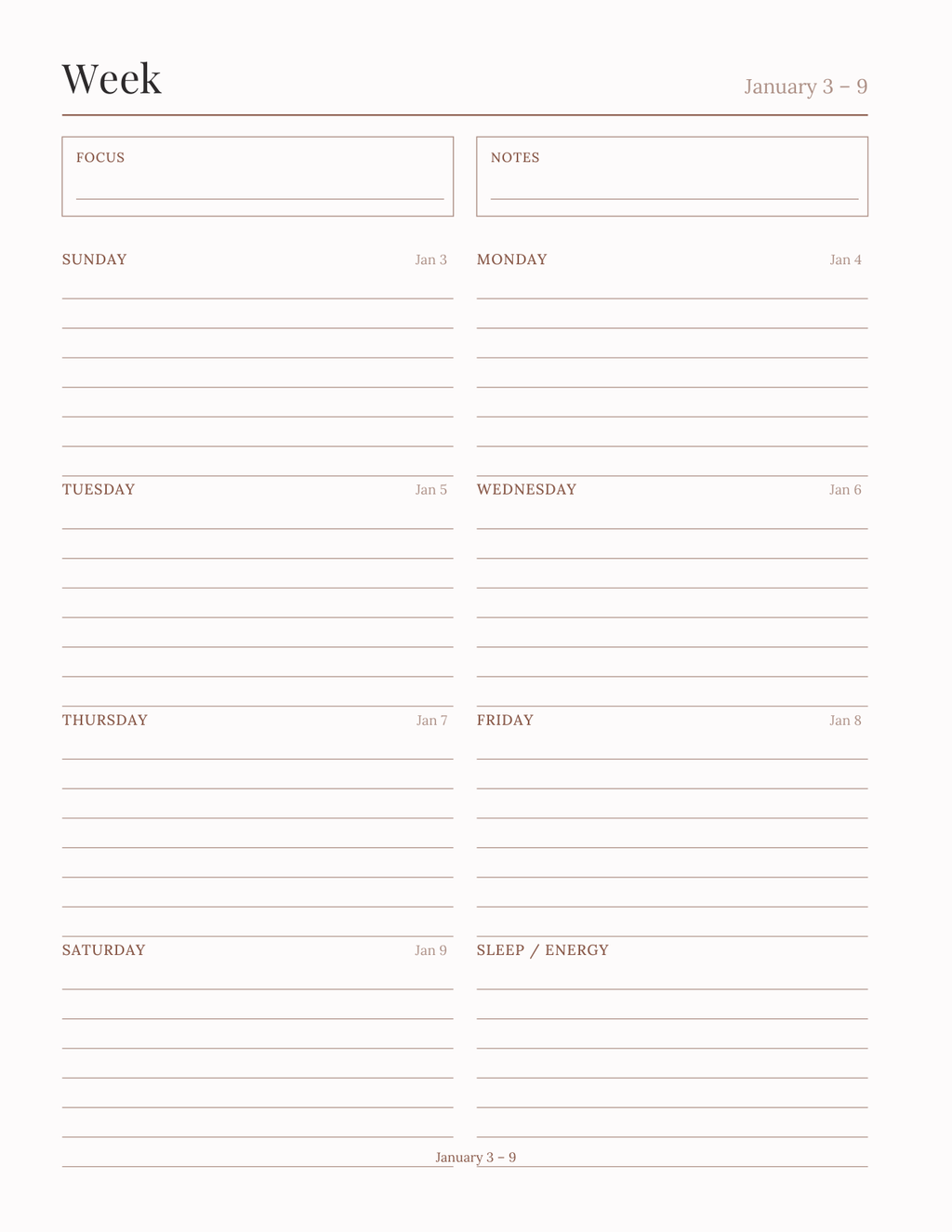 The Midlife & Menopause Tracker 2027 — sample page 6