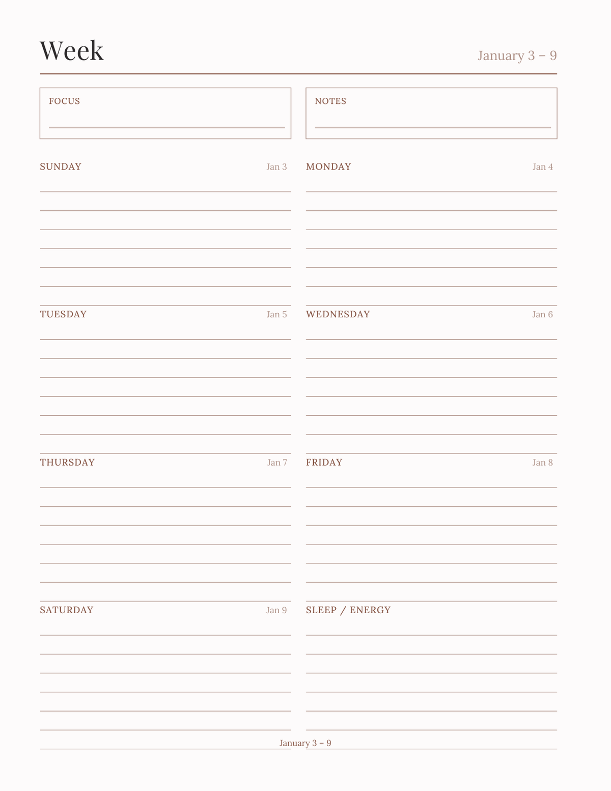 The Midlife & Menopause Tracker 2027 — sample page 6