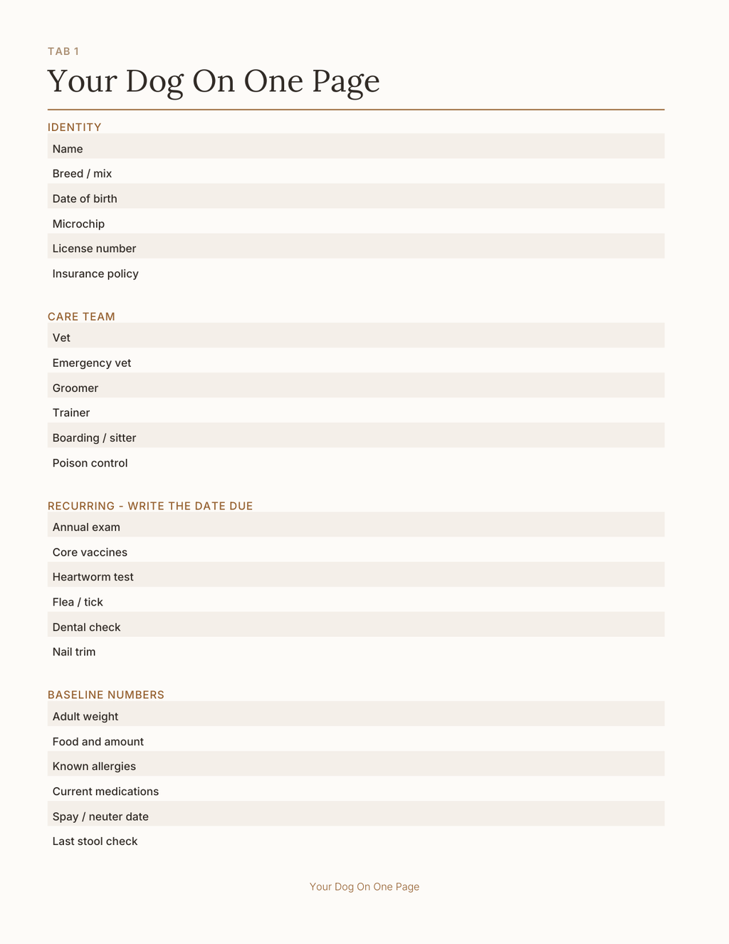 The Dog Owner's Planner 2027 — sample page 2