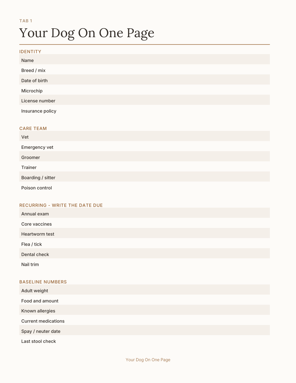 The Dog Owner's Planner 2027 — sample page 2