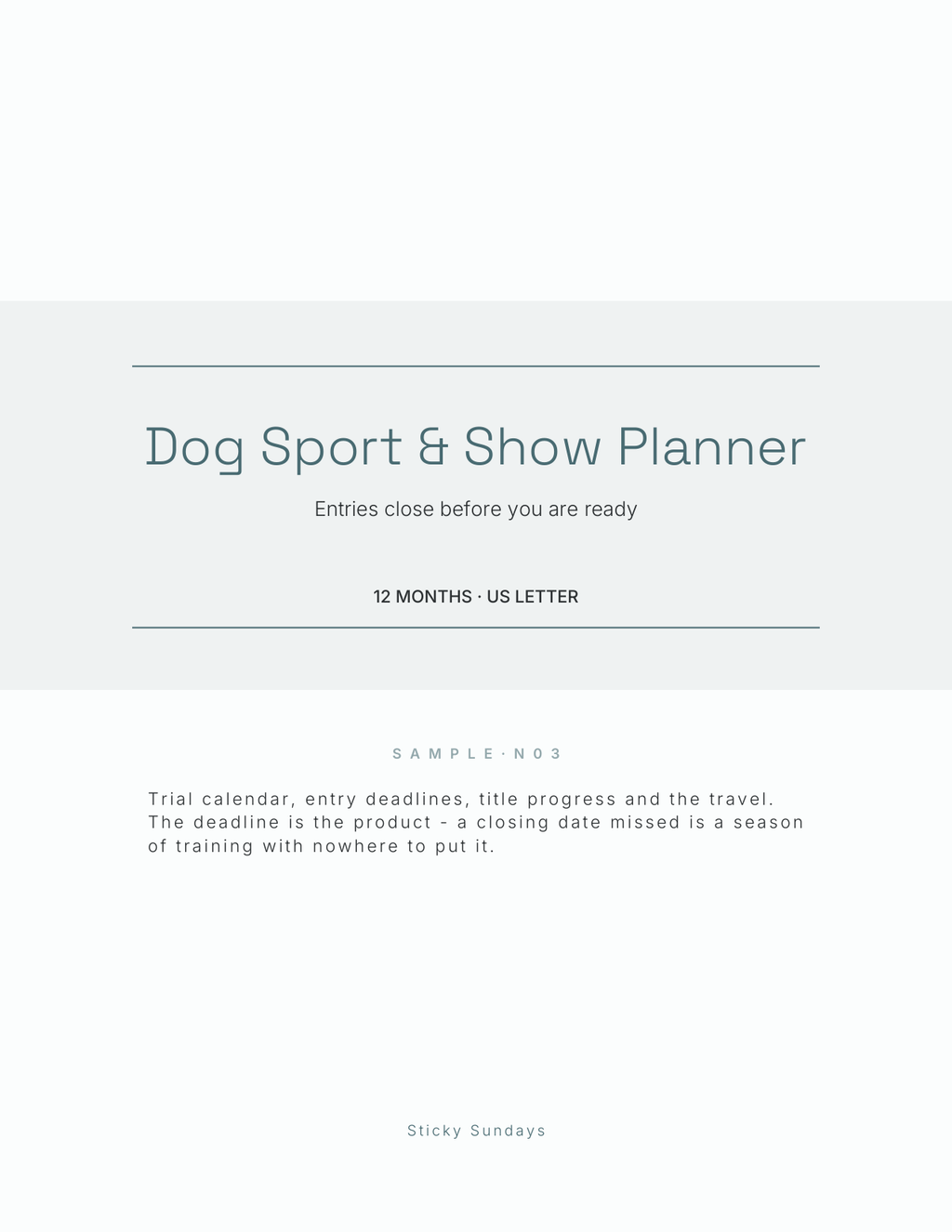 The Dog Sport & Show Planner 2027 cover