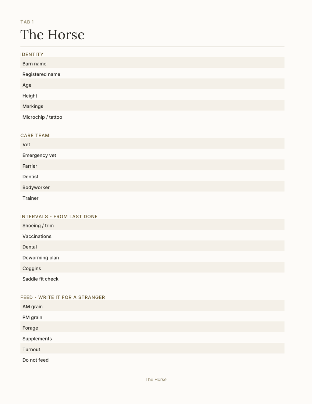 The Equestrian Planner 2027 — sample page 2