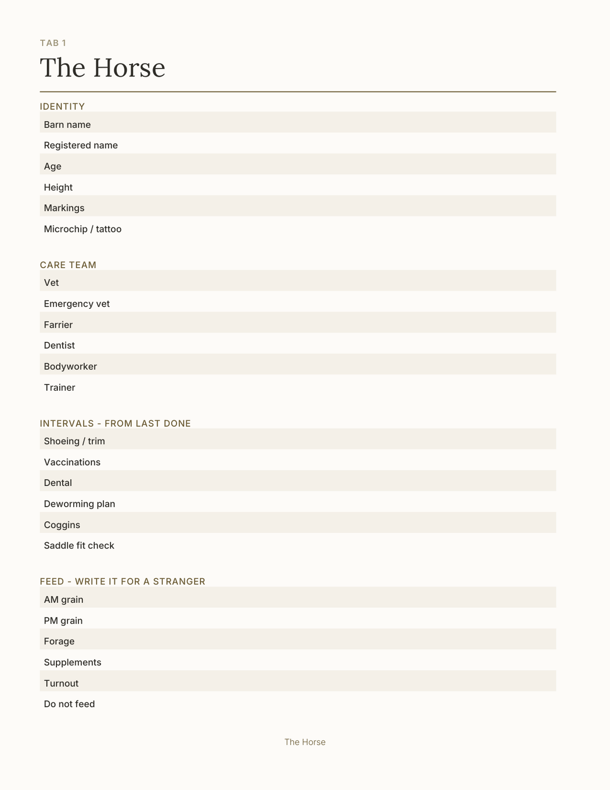 The Equestrian Planner 2027 — sample page 2