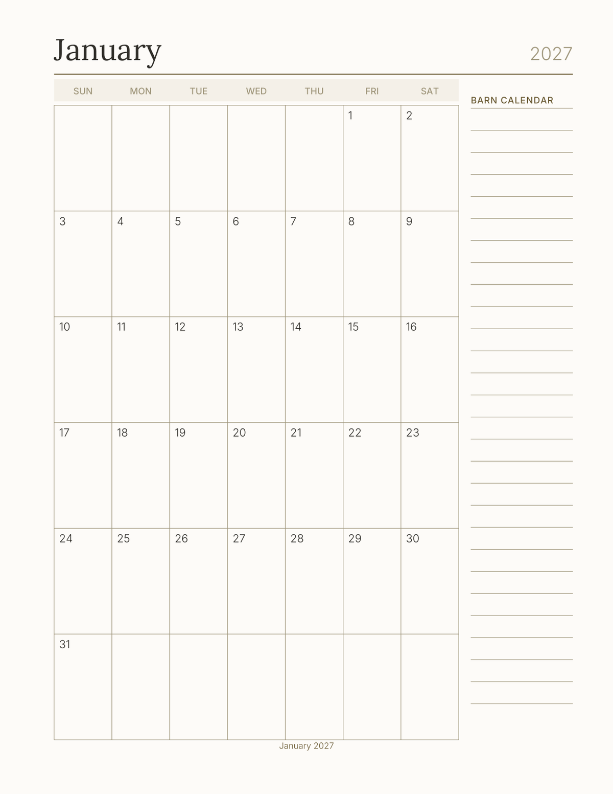The Equestrian Planner 2027 — sample page 5