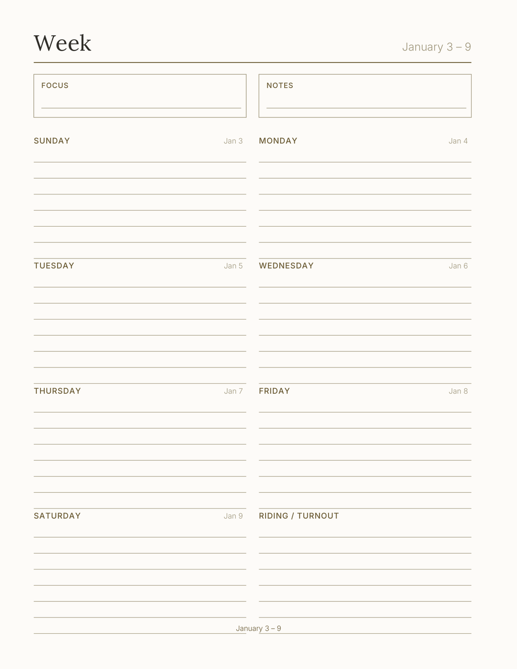The Equestrian Planner 2027 — sample page 6