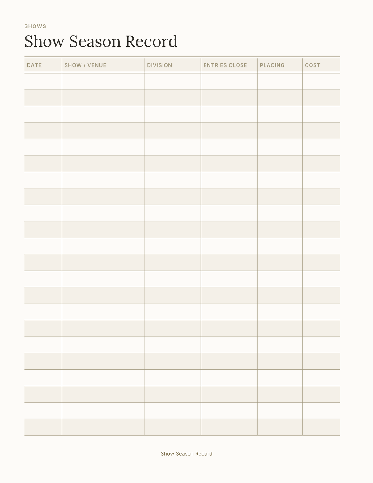 The Equestrian Planner 2027 — sample page 8