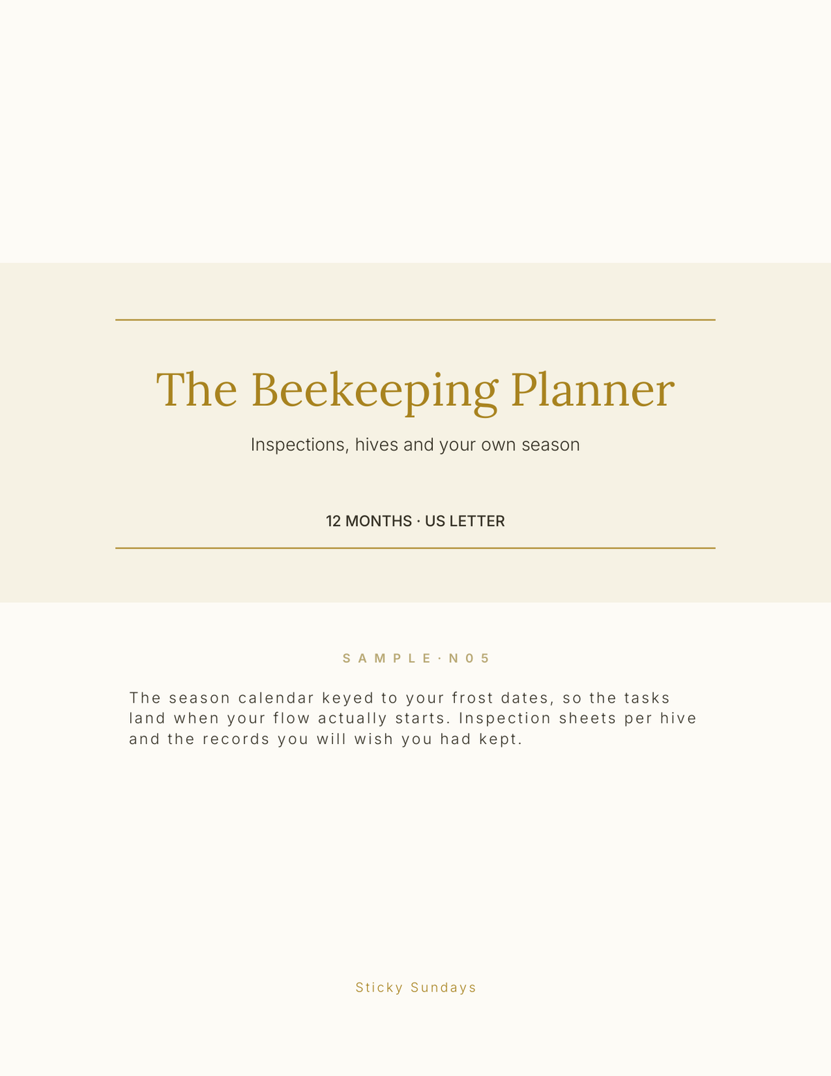 The Beekeeping Planner 2027 cover