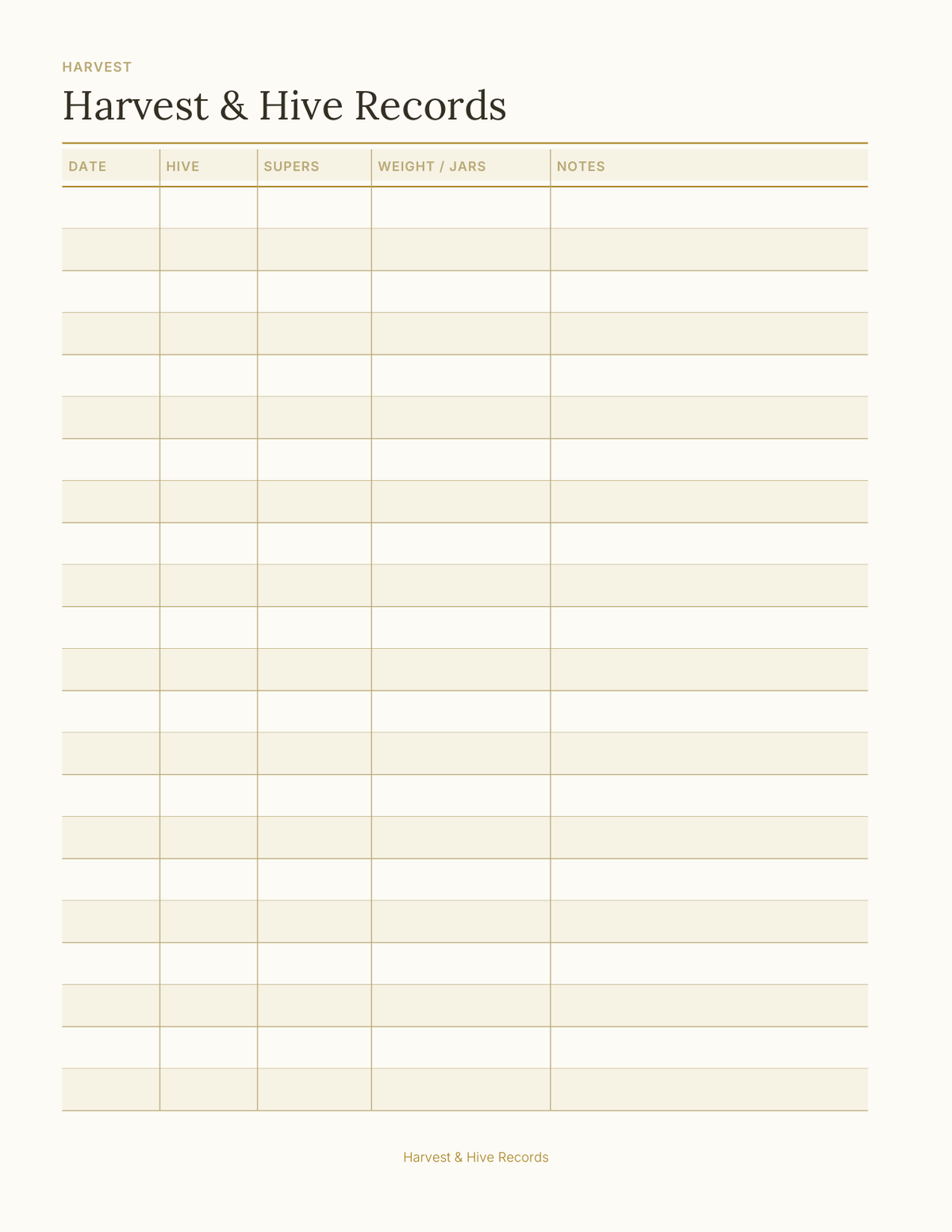 The Beekeeping Planner 2027 — sample page 4