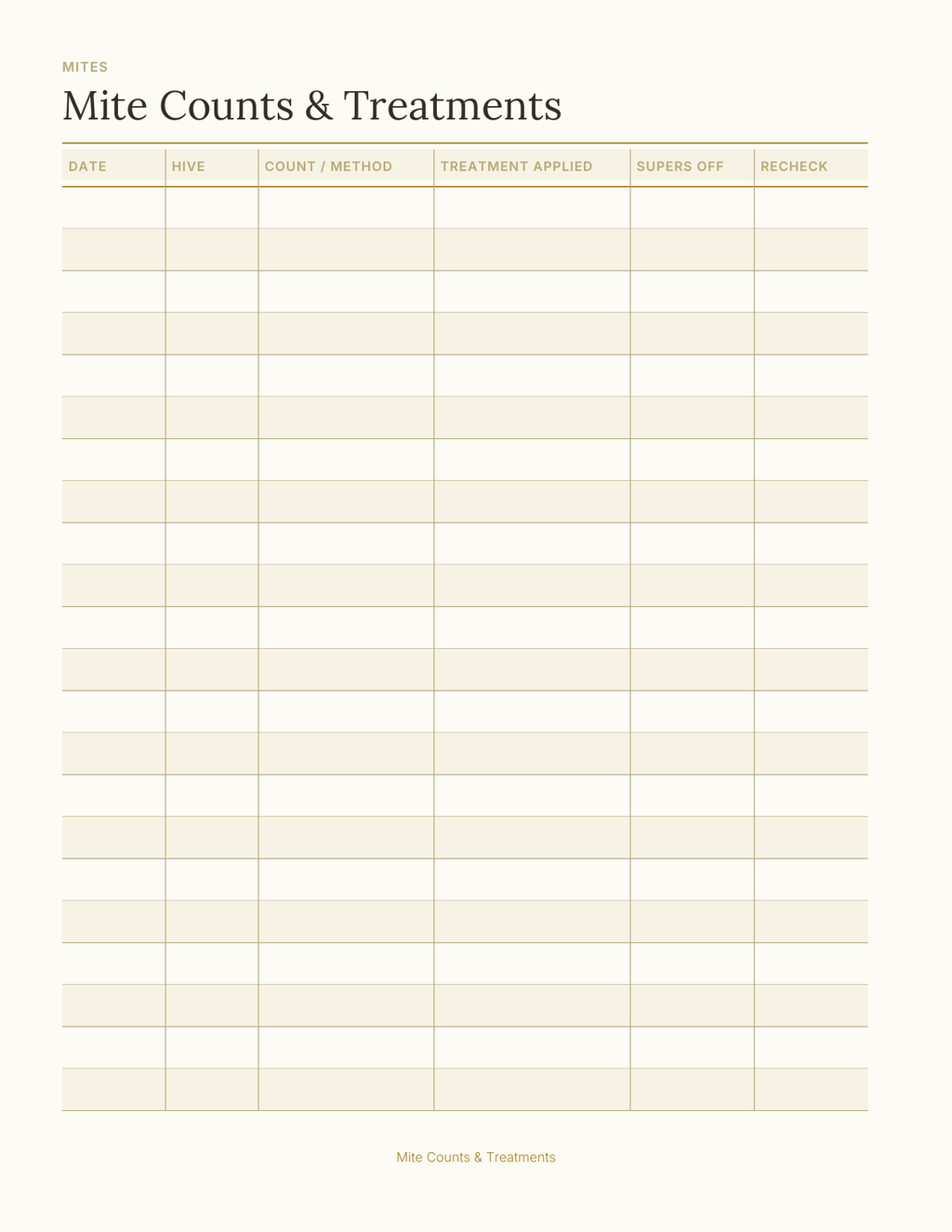 The Beekeeping Planner 2027 — sample page 8