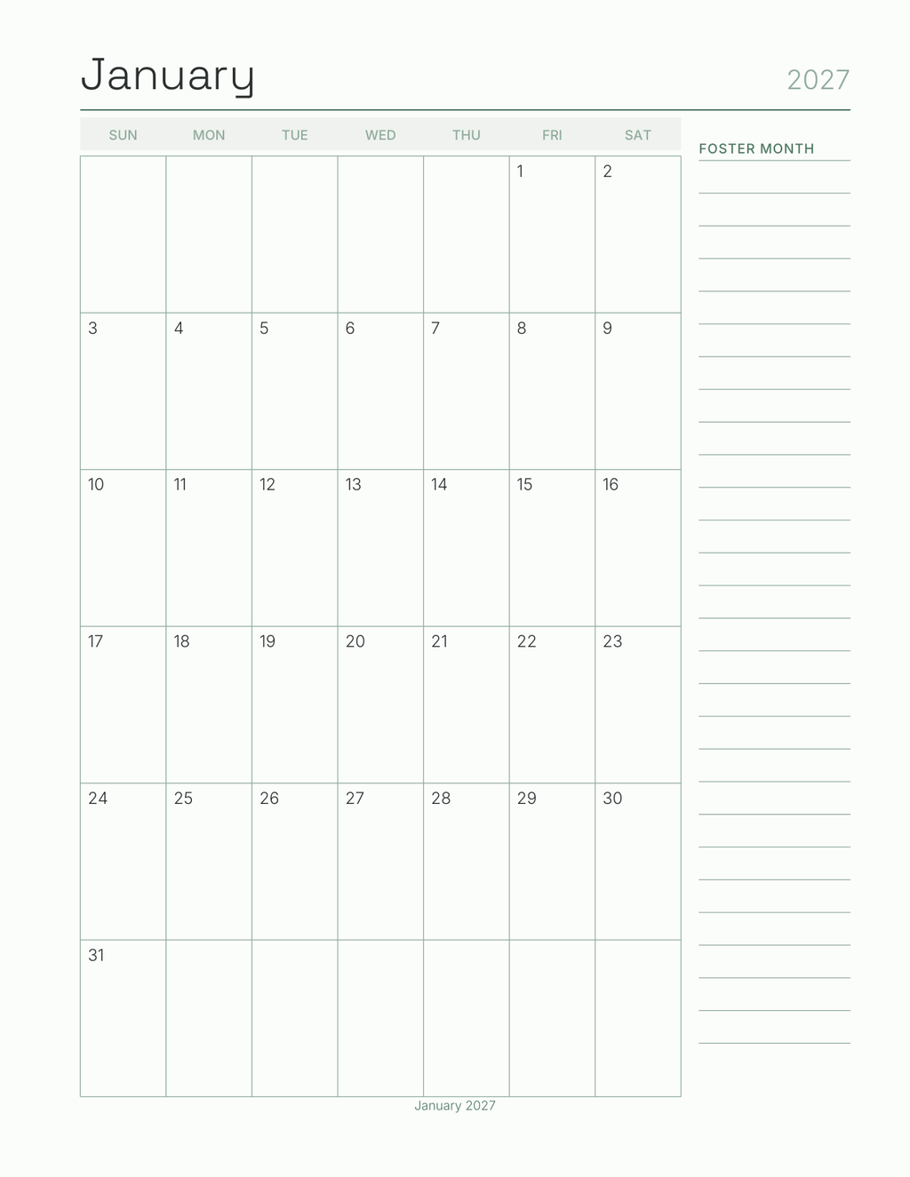 The Foster & Rescue Log 2027 — sample page 5