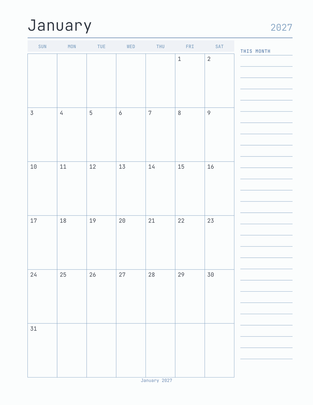 The Prompt Planner 2027 — sample page 5