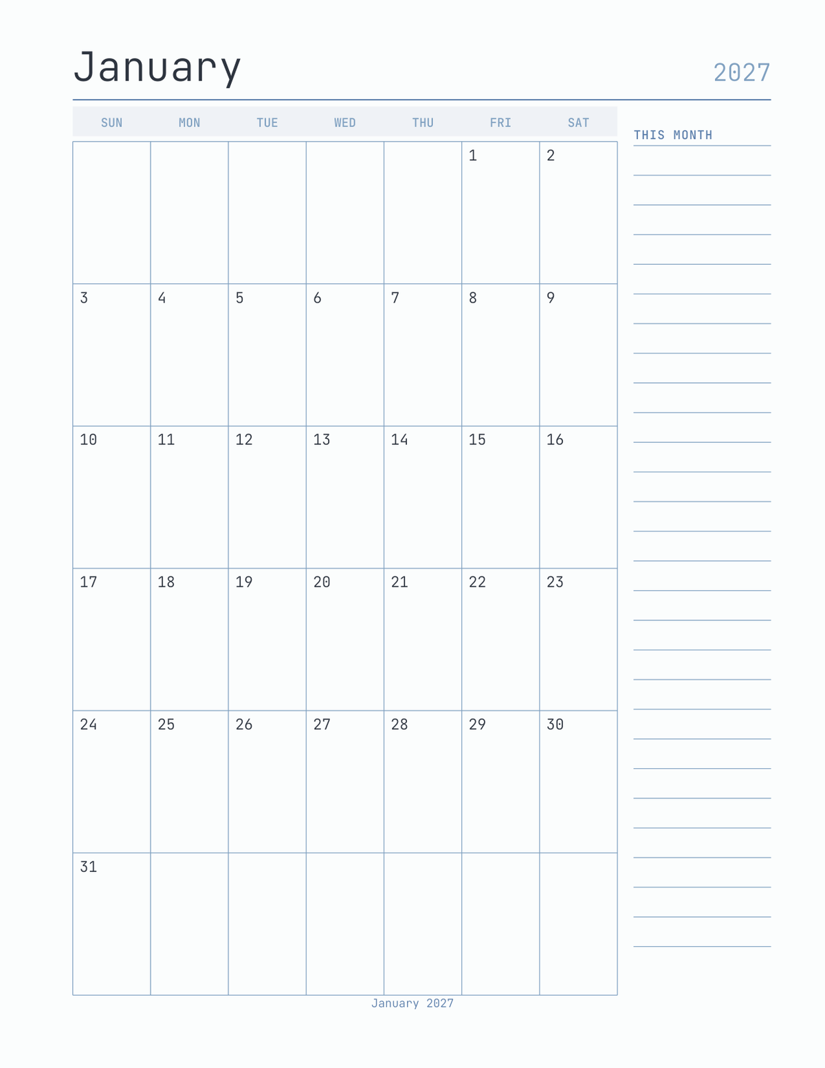 The Prompt Planner 2027 — sample page 5