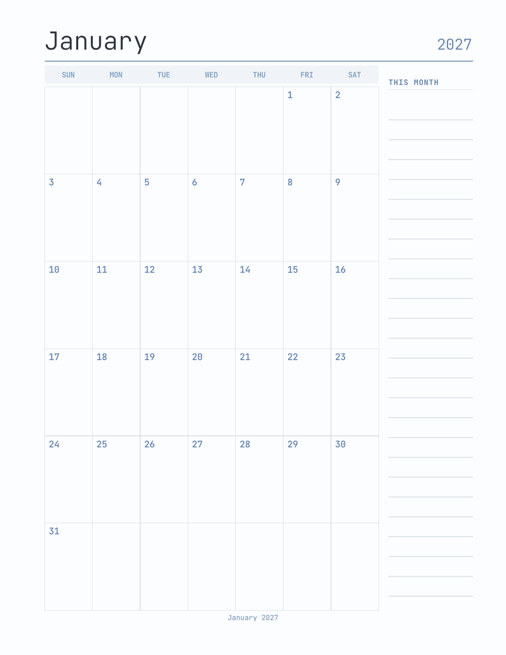 The Prompt Planner 2027 — sample page 5