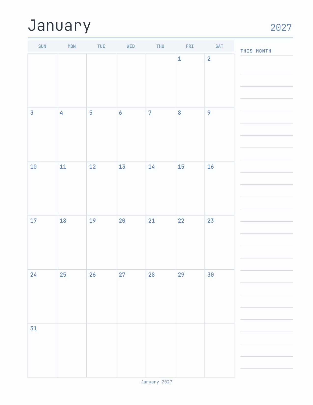 The Prompt Planner 2027 — sample page 5