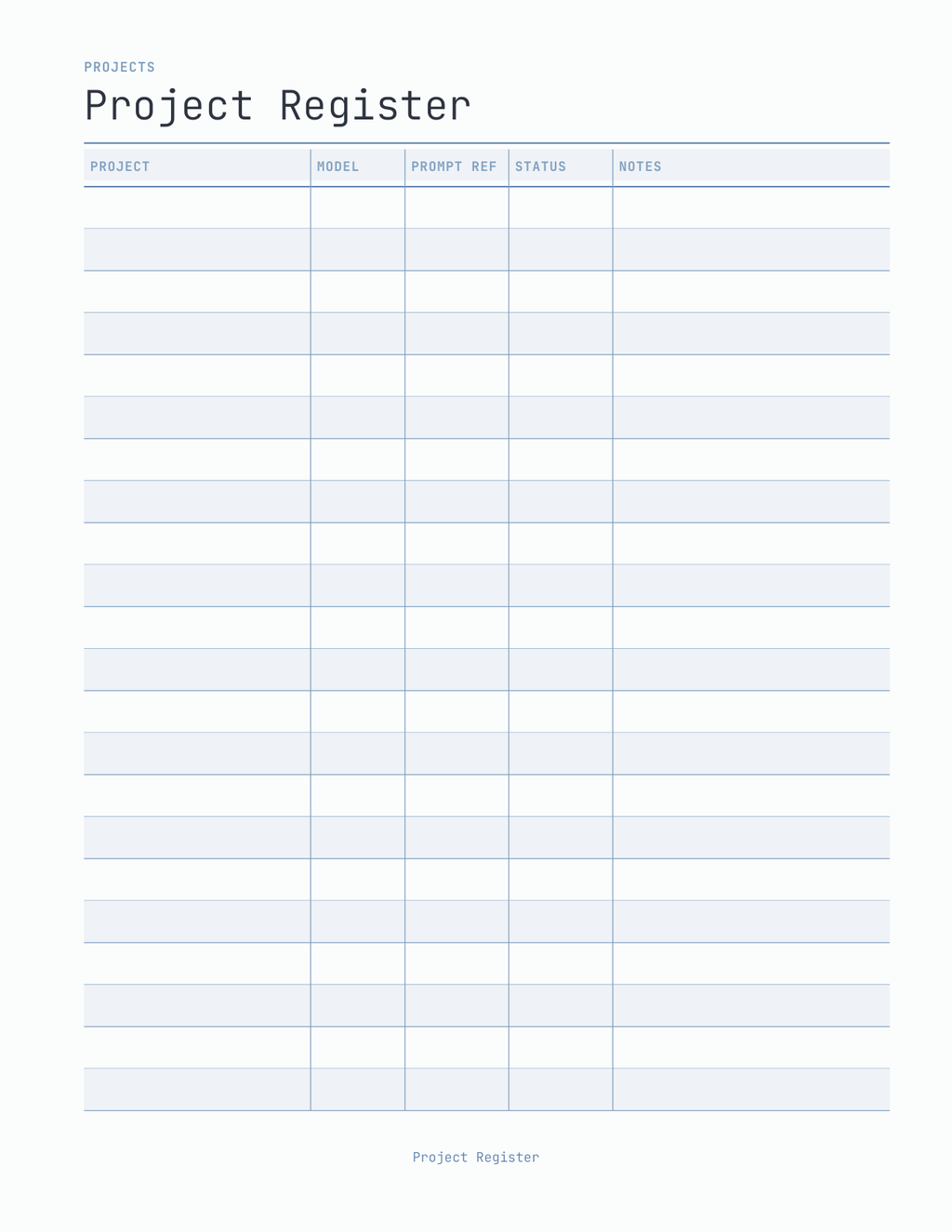 The Prompt Planner 2027 — sample page 7