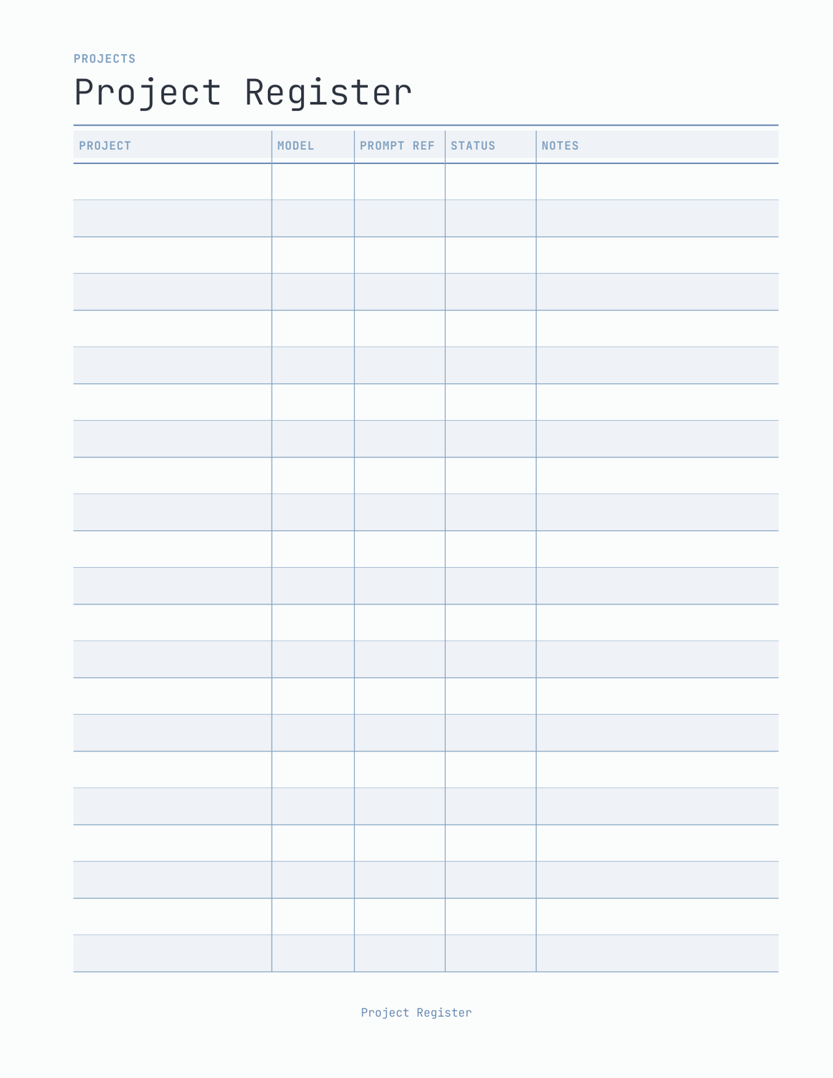 The Prompt Planner 2027 — sample page 7